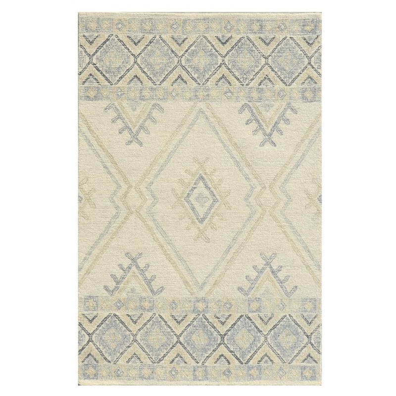 MILLERTON HOME Opal Natural 5 ft. x 7 ft. Persian Transitional Hand-Tufted Wool Area Rug MIL24685X7