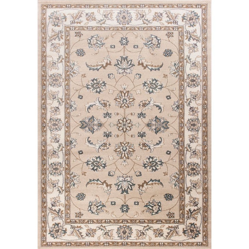 MILLERTON HOME Sabina Beige/Ivory 9 ft. x 12 ft. Floral and Traditional Area Rug MIL56099X12