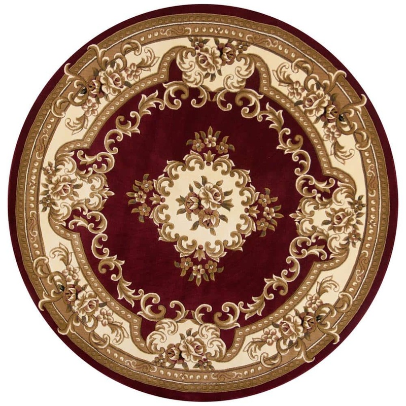 MILLERTON HOME Traditional Morrocan Red/Ivory 8 ft. x 8 ft. Round Area Rug MIL530877X77RO