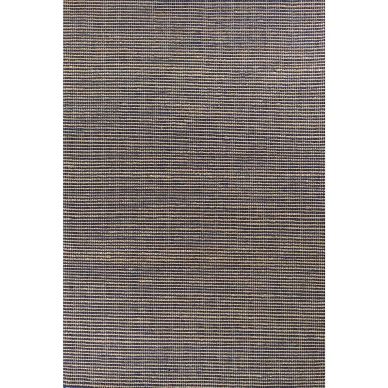 MILLERTON HOME West Blue 5 ft. x 7 ft. Solid Bohemian Hand-Woven Wool & Jute Area Rug MIL03945X7