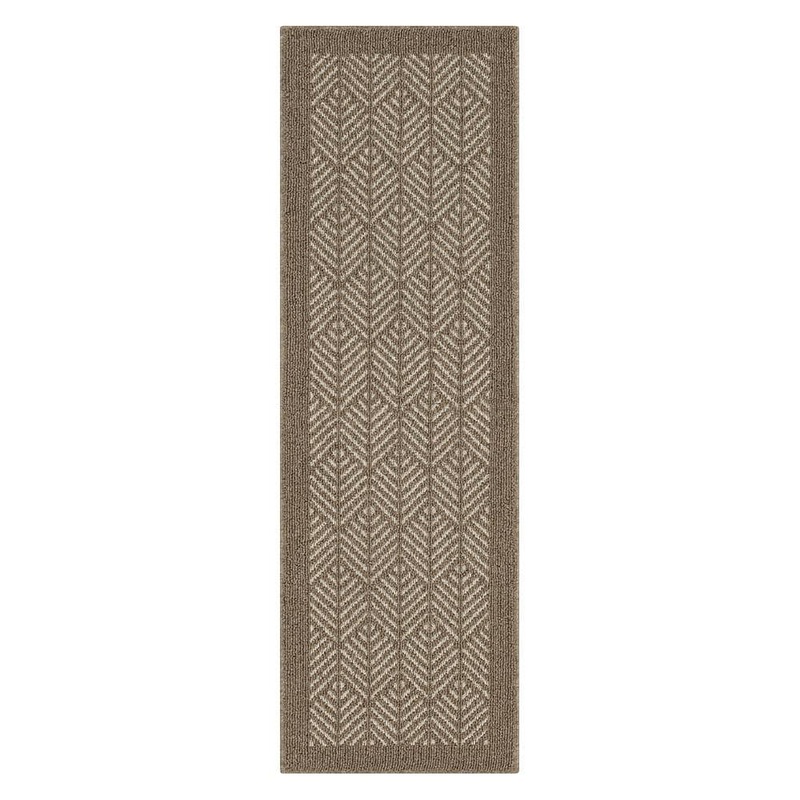 Mohawk Home Aspen Border Beige/Starch 2 ft. x 6 ft. Machine Washable Runner Area Rug 944322