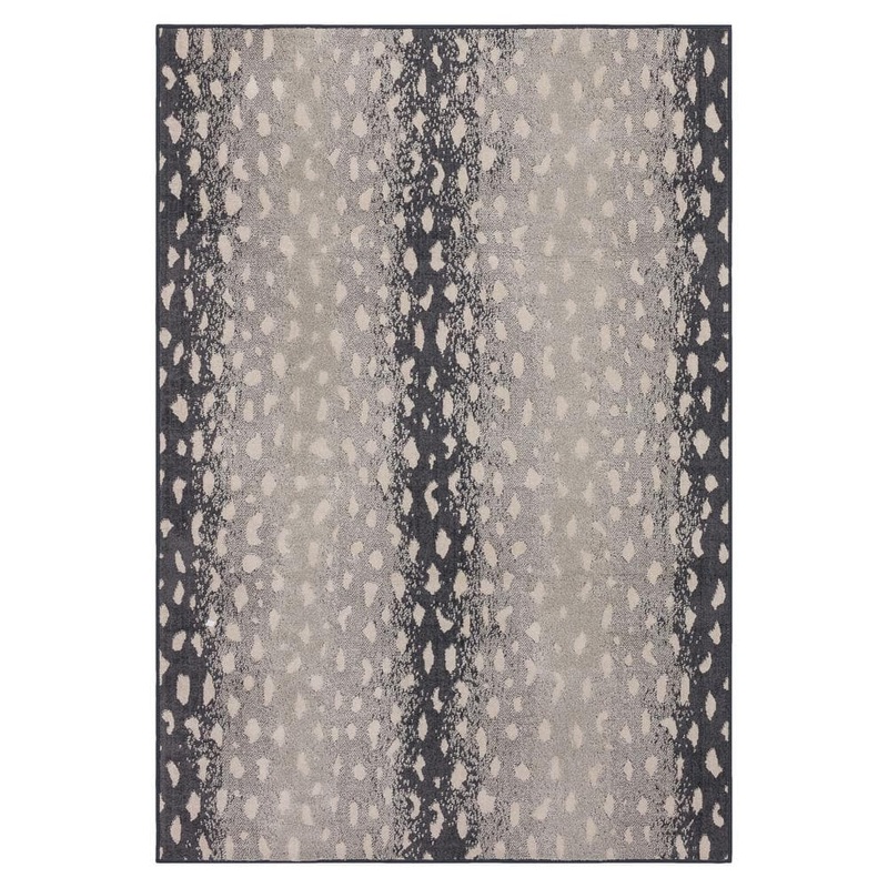 Mohawk Home Cascade Antelope Charcoal 8 ft. x 10 ft.Modern Contemporary Animal Print Antelope Area Rug 919405