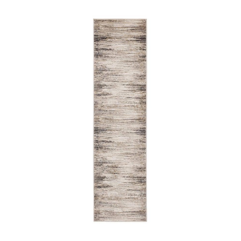 Mohawk Home Clinton Cream 2 ft. x 10 ft. Modern Contemporary Abstract Striped Runner Rug 905958