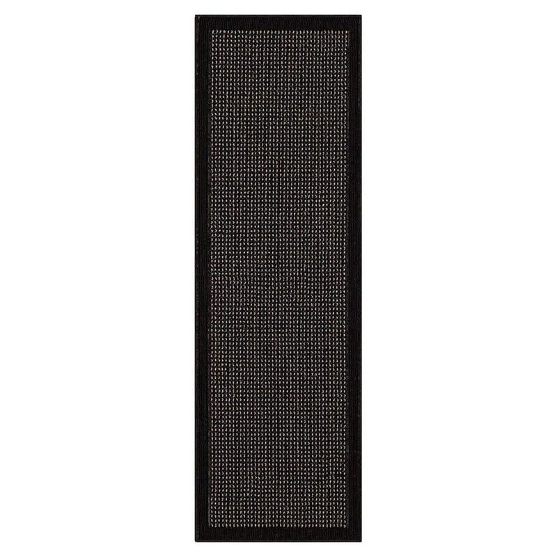 Mohawk Home Lemans Border New Black/Hummus 2 ft. x 6 ft. Machine Washable Runner Rug 944315