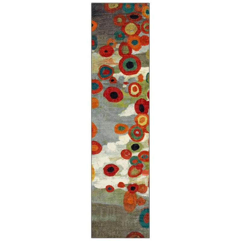 Mohawk Home Tossed Floral Multi 2 ft. x 8 ft. Machine Washable Abstract Runner Rug 512620