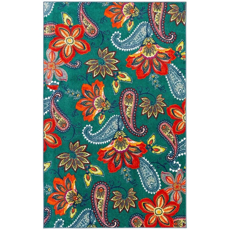 Mohawk Home Whinston Teal 6 ft. x 9 ft. Paisley Area Rug 513023