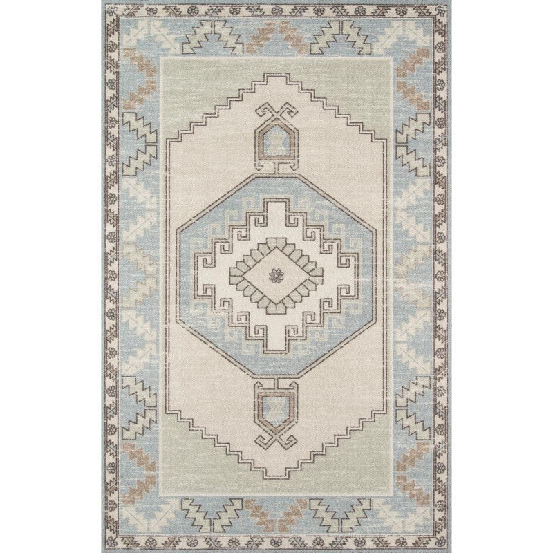 Momeni Anatolia ANA-2 Light Blue 3 ft. x 5 ft. Area Rug ANATOANA-2LBL3350