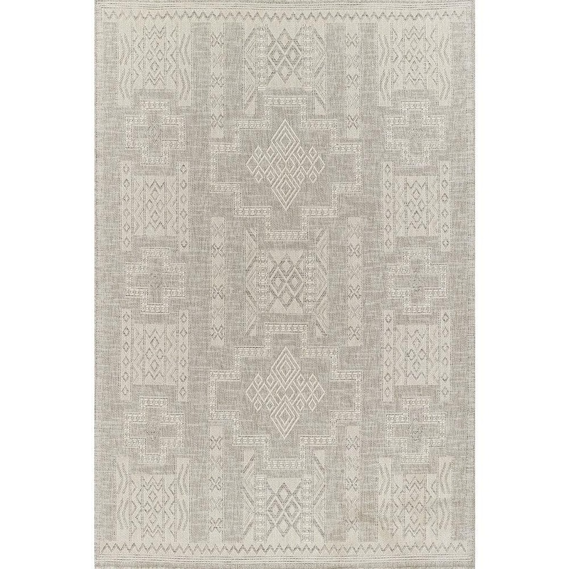Momeni Hampton Grey 2 x 3 ft. Machine Made Geometric Polypropylene Rectangle Area Rug HAMPOHAM10GRY2030