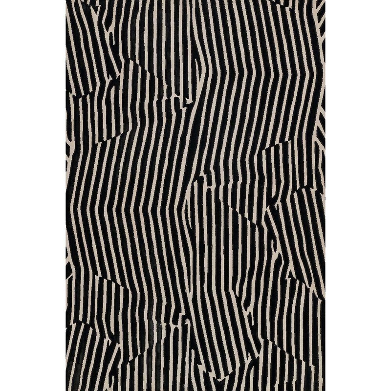 Momeni Xander Black 8 ft. X 10 ft. Geometric Indoor Area Rug XANDEXAN-2BLK7A9A