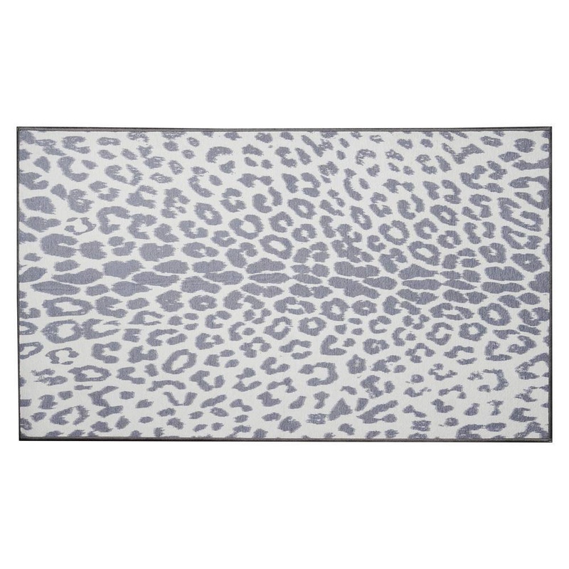 My Magic Carpet Miya Leopard Grey 3 ft. x 5 ft. Animal Print Washable Area Rug 439916WEB
