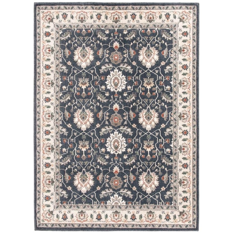 Natco Stratford Adian Blue/Alabaster 7 ft. x 11 ft. Traditional Polypropylene Area Rug 7672VB81H.150