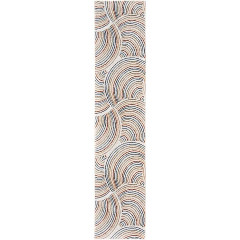 Nourison Astra Machine Washable Ivory Multicolor 2 ft. x 6 ft. All-over design Contemporary Runner Area Rug 973634