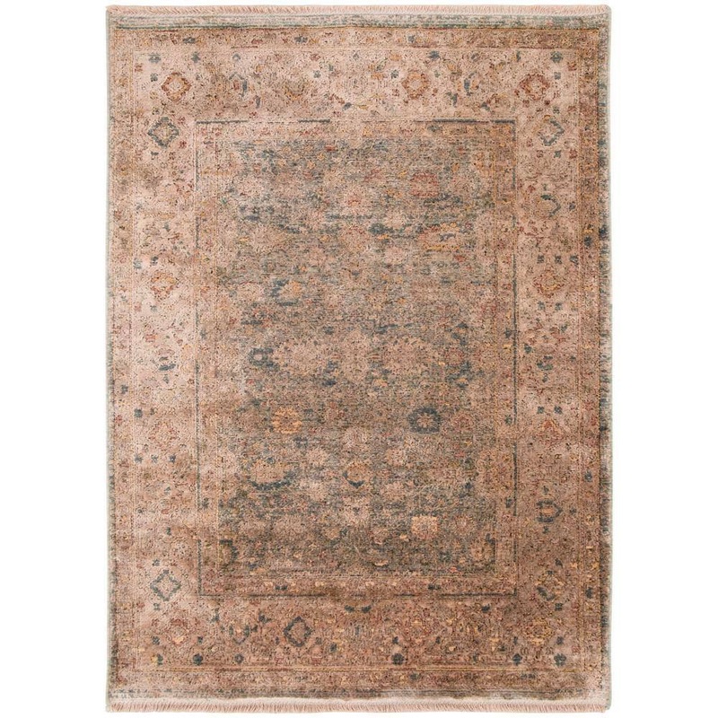 Nourison Luxurious Ivory Blue 2 ft. x 3 ft. Distressed Traditional Area Rug 958082