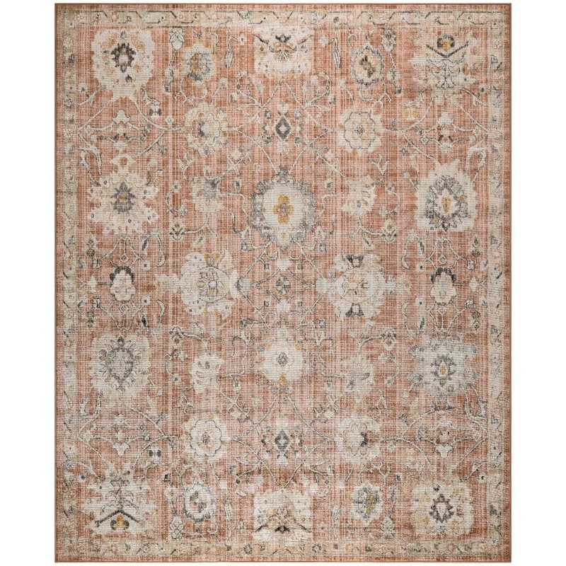 Nourison Oushak Home Rust 7 ft. x 10 ft. Floral Traditional Area Rug 997210