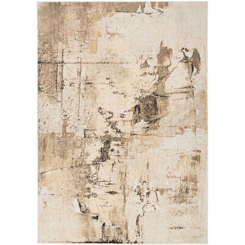 Nourison Washable Decor Mocha 5 ft. x 7 ft. Abstract Contemporary Area Rug 992925