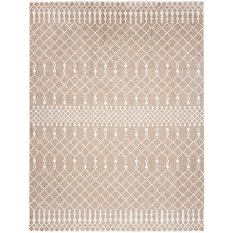 Nourison Astra Machine Washable Taupe 7 ft. x 9 ft. Moroccan Transitional Area Rug 988805