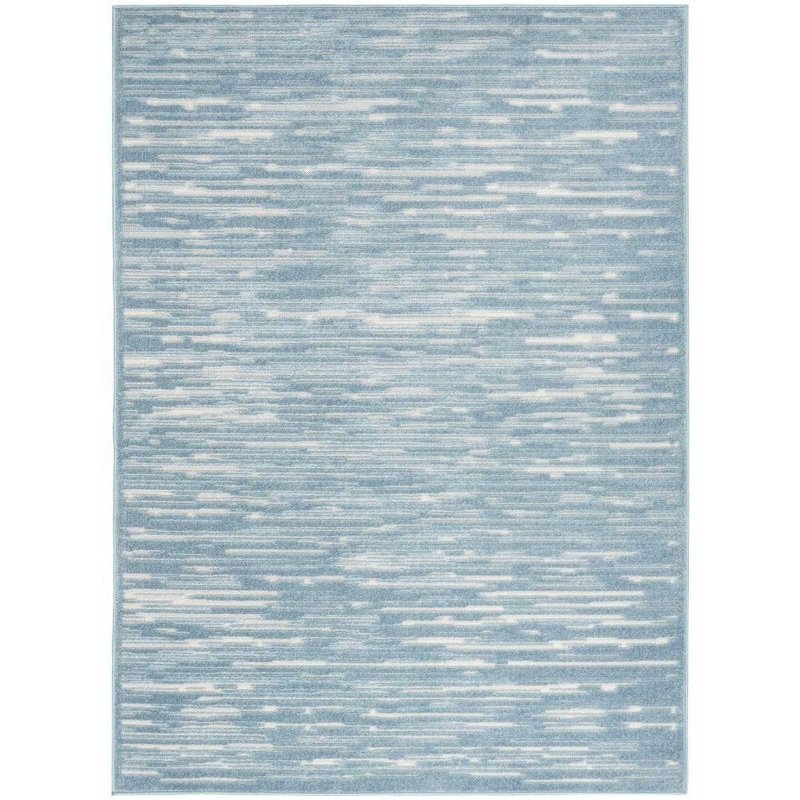 Nourison Casual Blue 4 ft. x 6 ft. Abstract Contemporary Area Rug 984623
