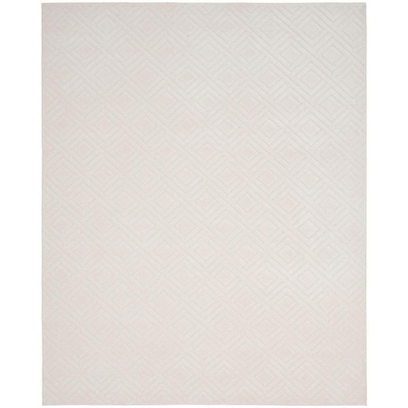 Nourison Casual Ivory 9 ft. x 12 ft. Checker Contemporary Area Rug 984395