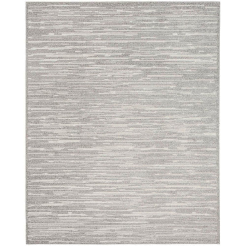 Nourison Casual Light Grey 9 ft. x 12 ft. Abstract Contemporary Area Rug 984937