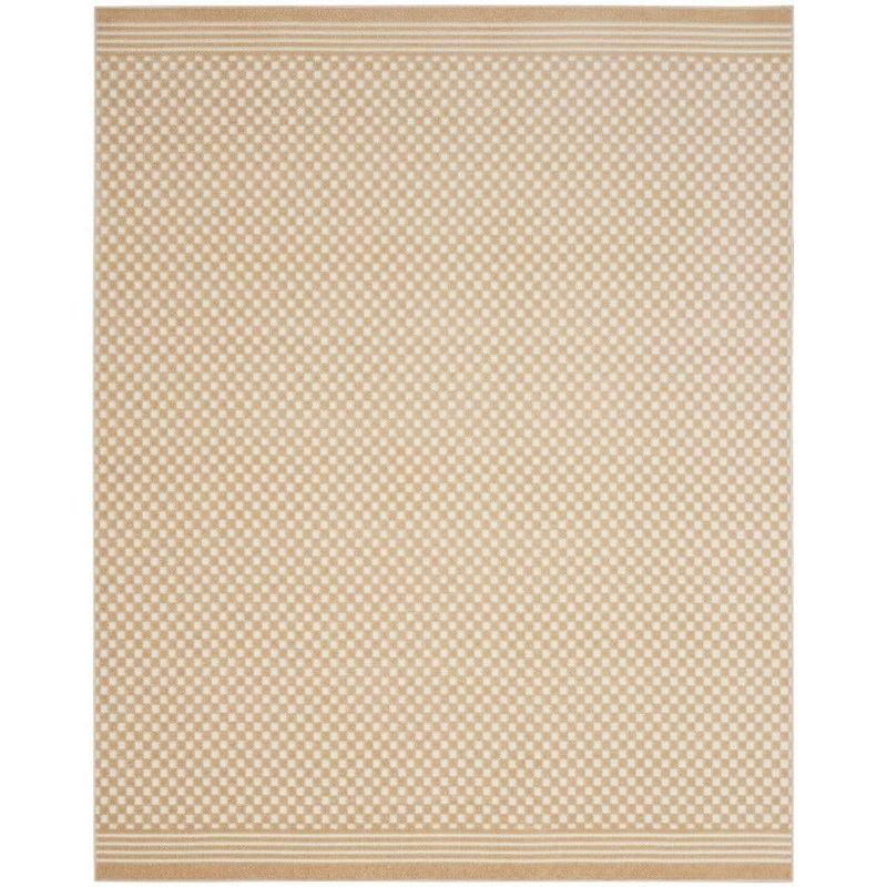 Nourison Casual Taupe 8 ft. x 10 ft. Checker Contemporary Area Rug 983886