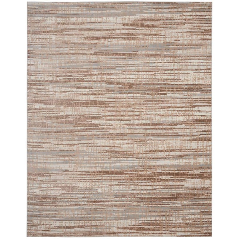 Nourison Elation Ivory Grey 8 ft. x 11 ft. All-over design Contemporary Area Rug 059963