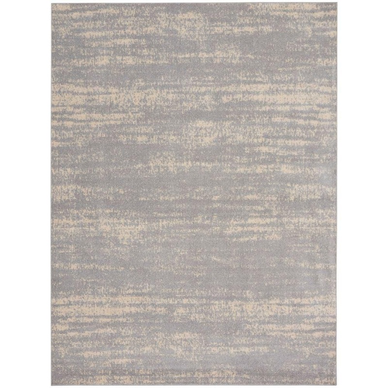 Nourison Essentials Grey/Beige 8 ft. x 10 ft. Geometric Contemporary Indoor/Outdoor Area Rug 149473