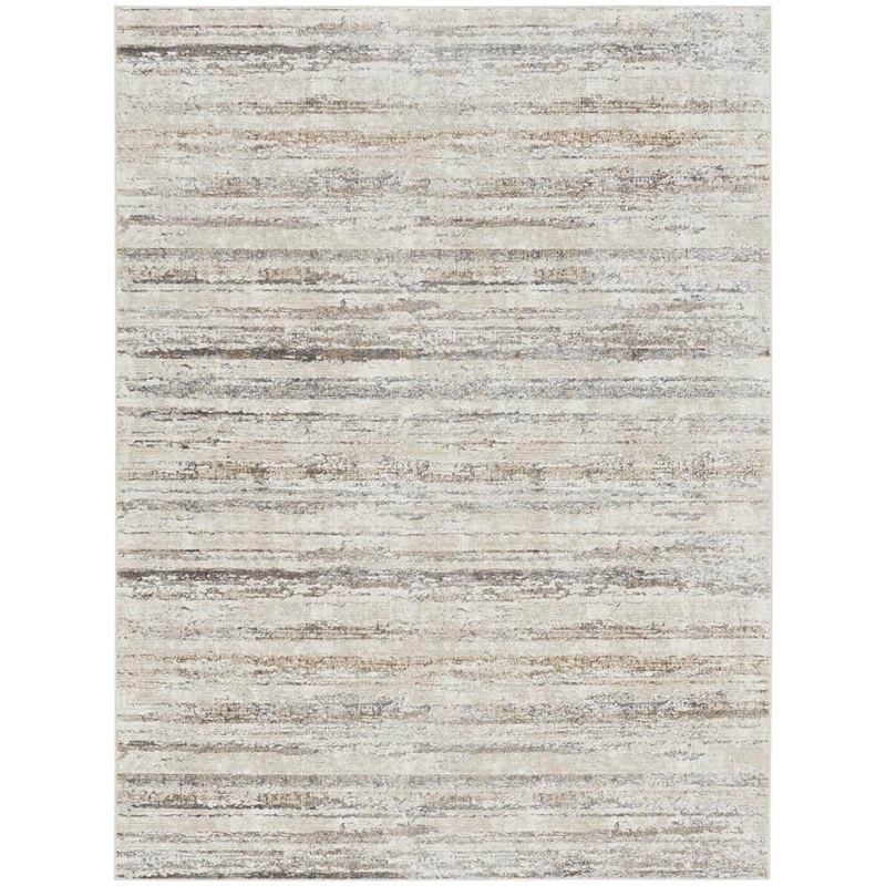 Nourison Glam Cream Grey 9 ft. x 12 ft. Contemporary Area Rug 914507