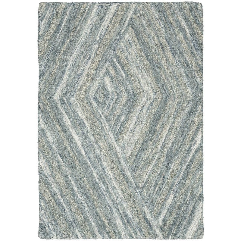 Nourison Graceful Blue 5 ft. x 7 ft. Geometric Contemporary Area Rug 970763