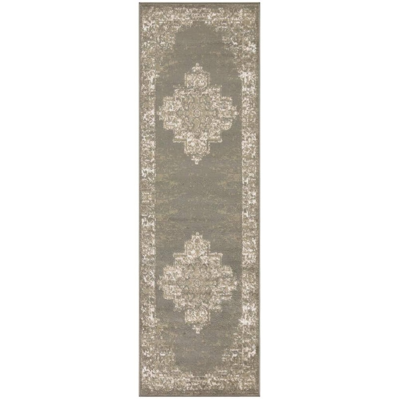 Nourison Grafix Olive 2 ft. x 8 ft. Center medallion Transitional Runner Area Rug 935786