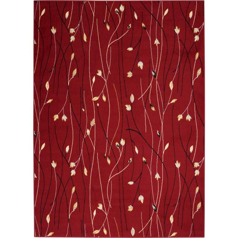 Nourison Grafix Red 6 ft. x 9 ft. Floral Contemporary Area Rug 810373