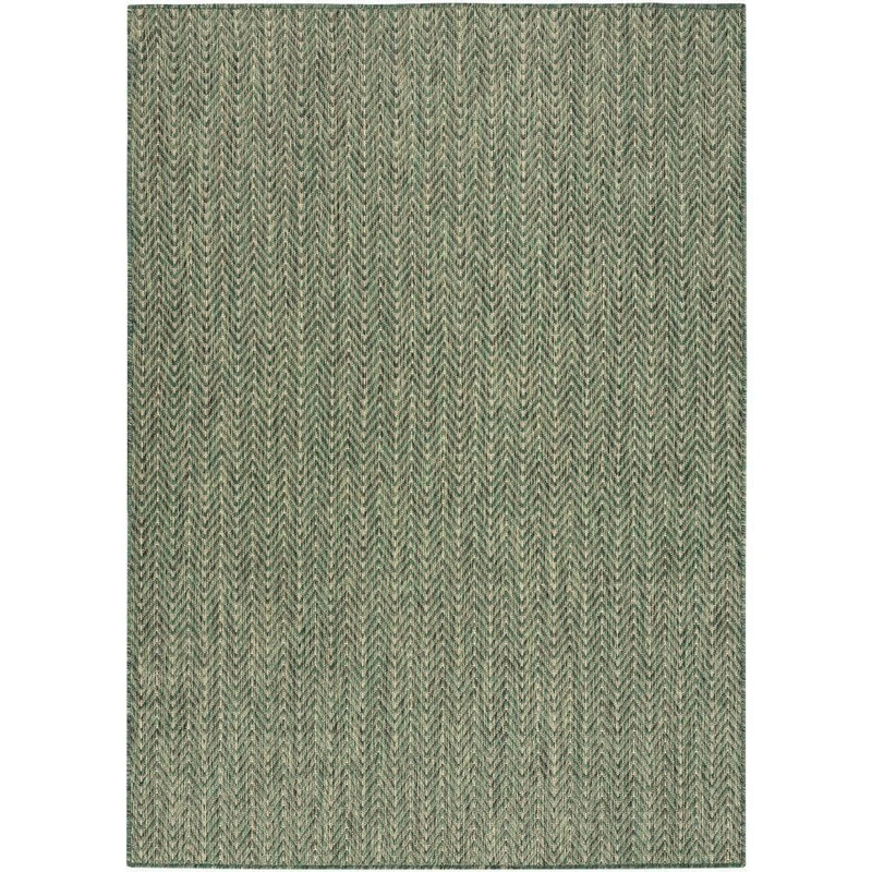 Nourison Horizon Green 6 ft. x 9 ft. Indoor/Outdoor Geometric Contemporary Area Rug 127872