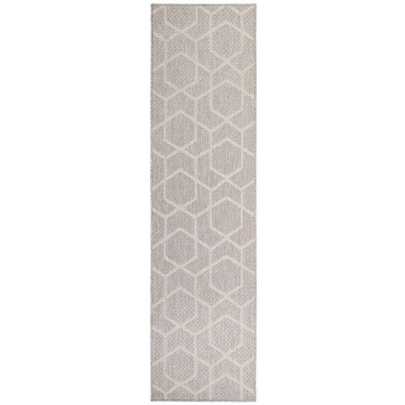 Nourison Horizon Grey 2 ft. x 8 ft. Indoor/Outdoor All-Over design Contemporary Runner Area Rug 126318