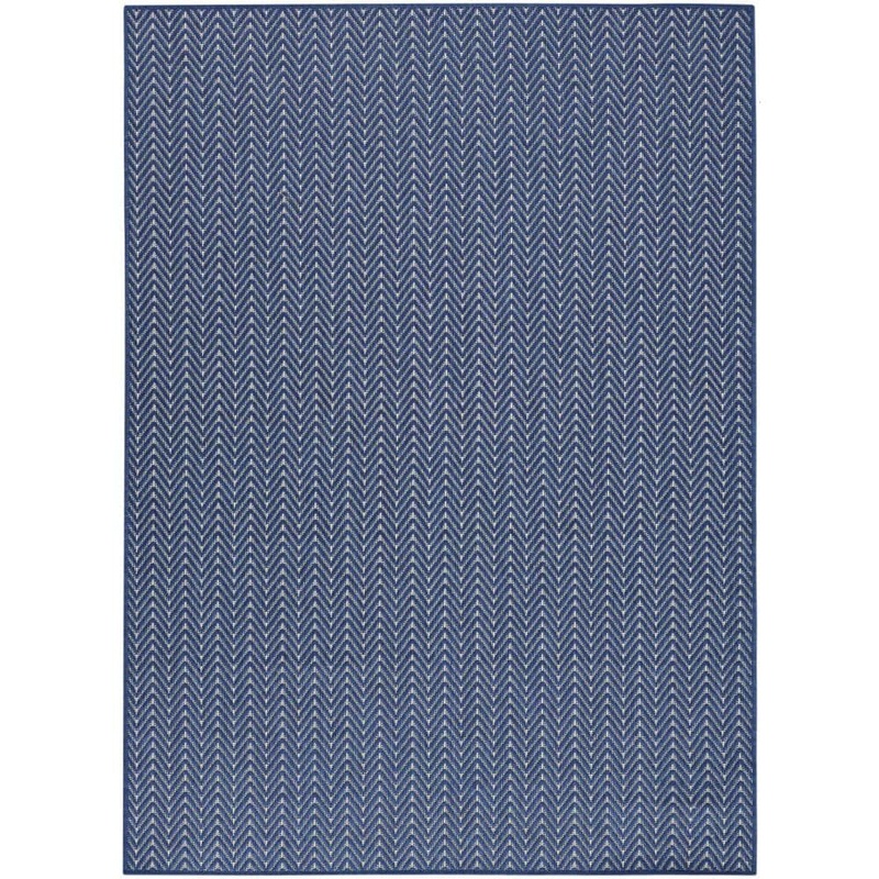 Nourison Horizon Navy 4 ft. x 6 ft. Indoor/Outdoor Geometric Contemporary Area Rug 127940