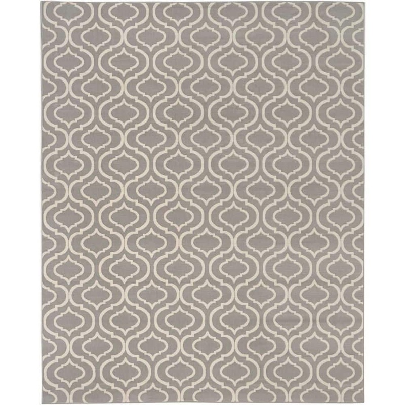 Nourison Jubilant Grey 9 ft. x 12 ft. Trellis Transitional Area Rug 326430