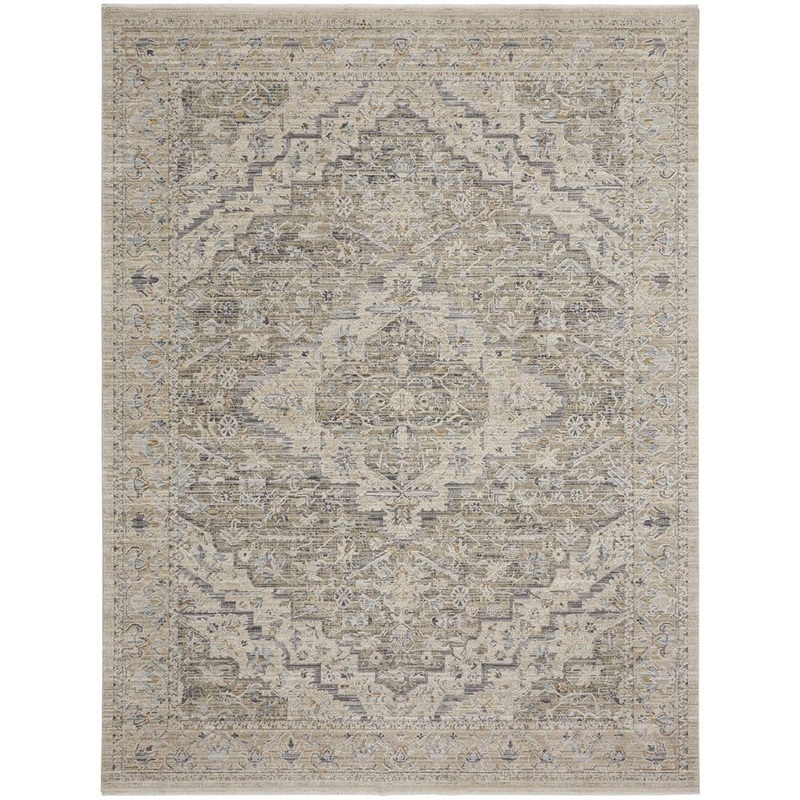 Nourison Nyle Ivory Taupe 9 ft. x 11 ft. Vintage Persian Area Rug 105431