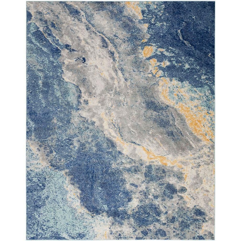 Nourison Passion Blue Multicolor 7 ft. x 10 ft. Abstract Contemporary Area Rug 968203