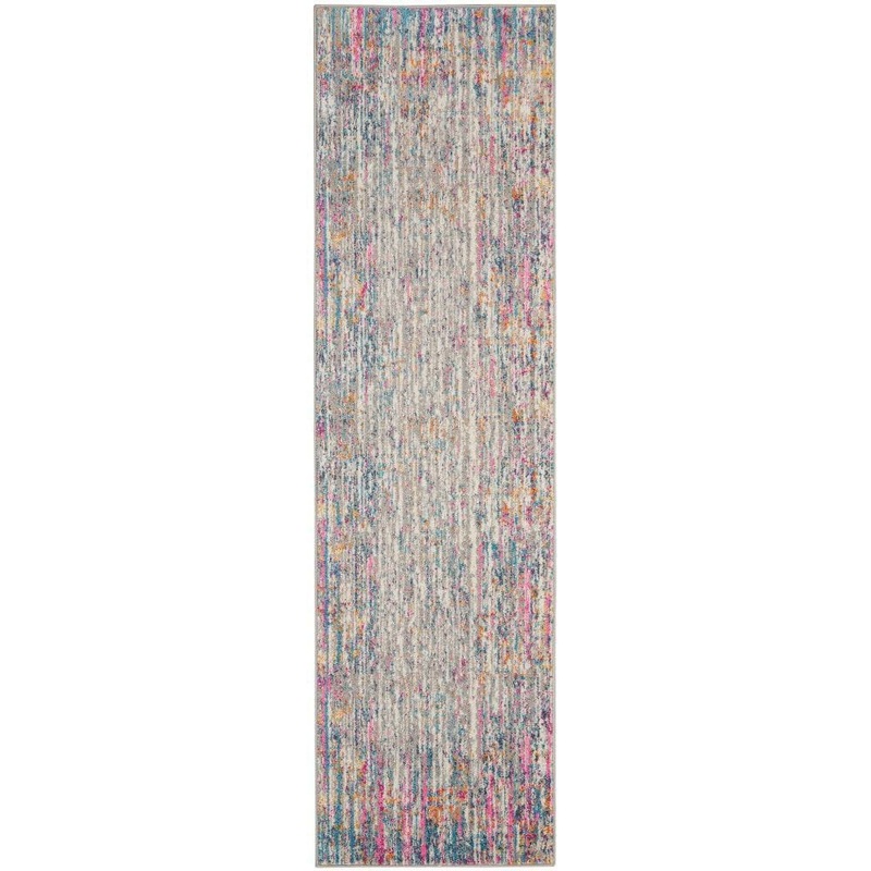 Nourison Passion Ivory/Multi 2 ft. x 8 ft. Abstract Geometric Contemporary Kitchen Runner Area Rug 779670