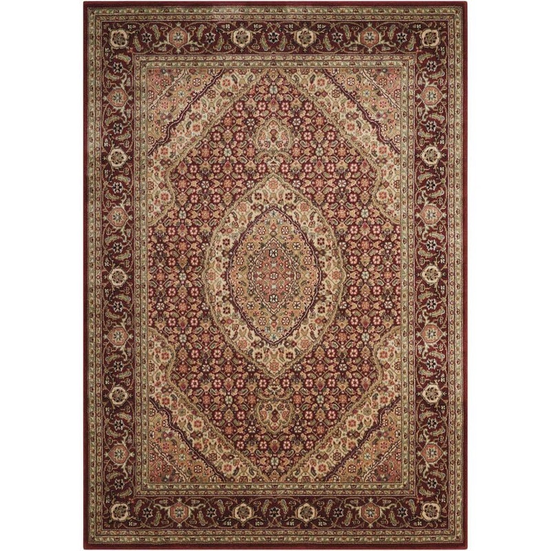 Nourison Persian Arts Brick 4 ft. x 6 ft. Border Traditional Area Rug 691156