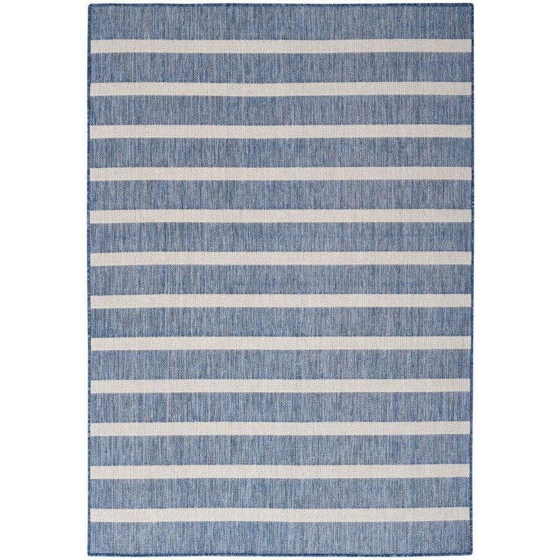 Nourison Positano Navy Ivory 6 ft. x 9 ft. Stripes Contemporary Area Rug 903709