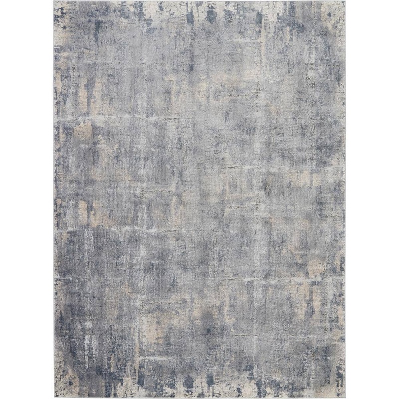 Nourison Rustic Textures Grey/Beige 9 ft. x 13 ft. Abstract Contemporary Area Rug 462268