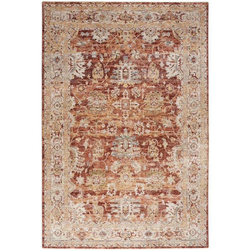 Nourison Sahar Rust 8 ft. x 10 ft. Floral Vintage Traditional Area Rug 025470