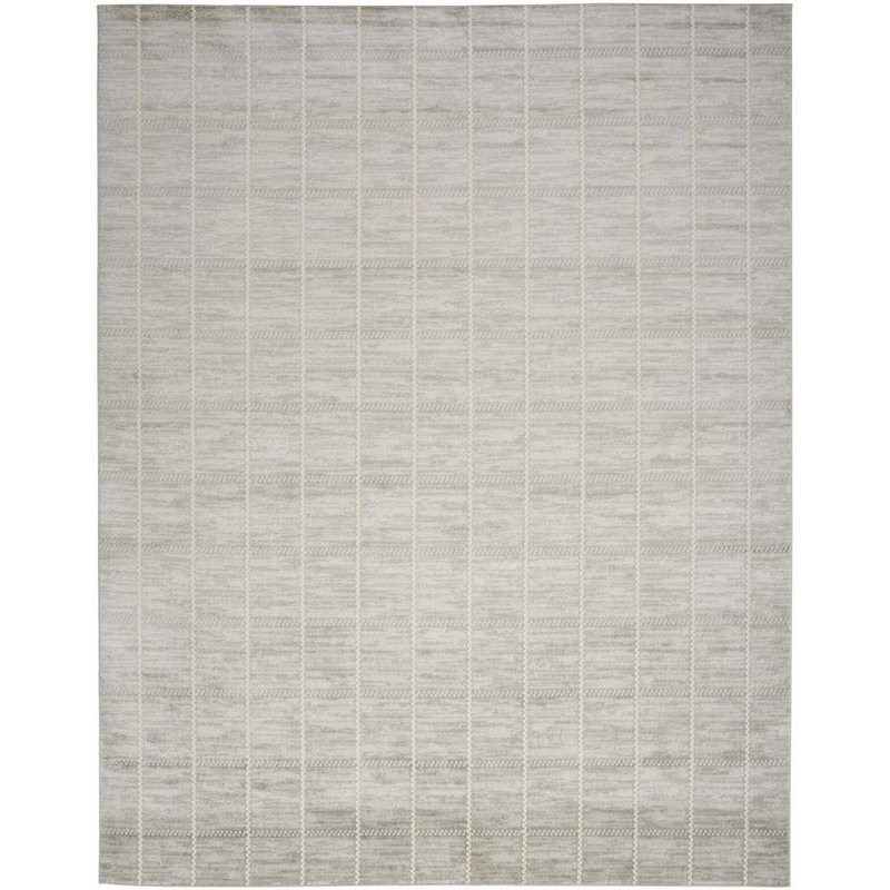 Nourison Serenity Home Light Grey 8 ft. x 10 ft. Linear Contemporary Area Rug 918857