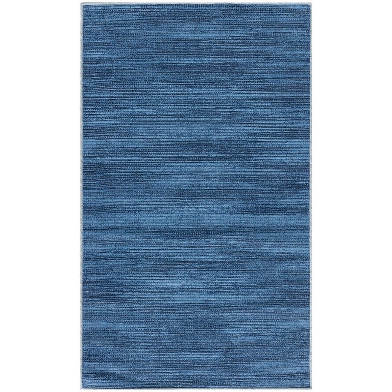 Nourison Washables Blue 3 ft. x 5 ft. Abstract Contemporary Area Rug 912701