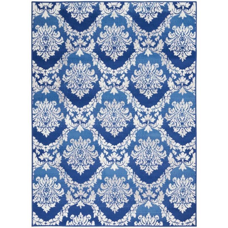 Nourison Whimsicle Blue 4 ft. x 6 ft. Floral French Country Area Rug 830456