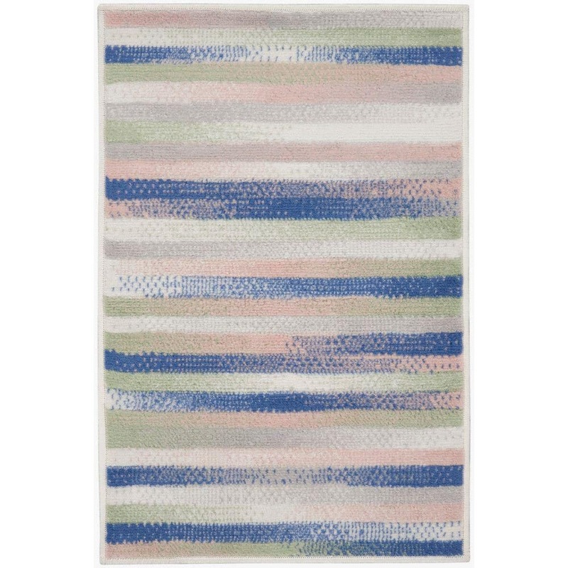 Nourison Whimsicle Ivory Multicolor doormat 2 ft. x 3 ft. Geometric Contemporary Kitchen Area Rug 833716