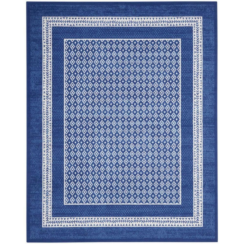 Nourison Whimsicle Navy 7 ft. x 10 ft. Geometric Contemporary Area Rug 834256