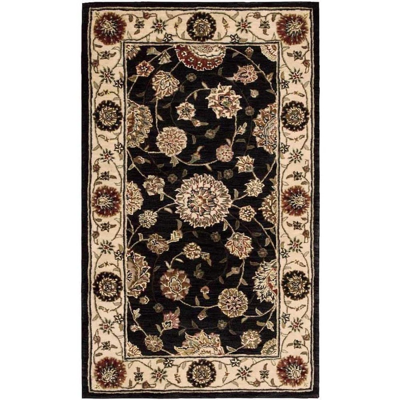 Nourison 2000 Midnight doormat 2000 Midnight 3 ft. x 4 ft. Bordered Traditional Kitchen Area Rug 297242
