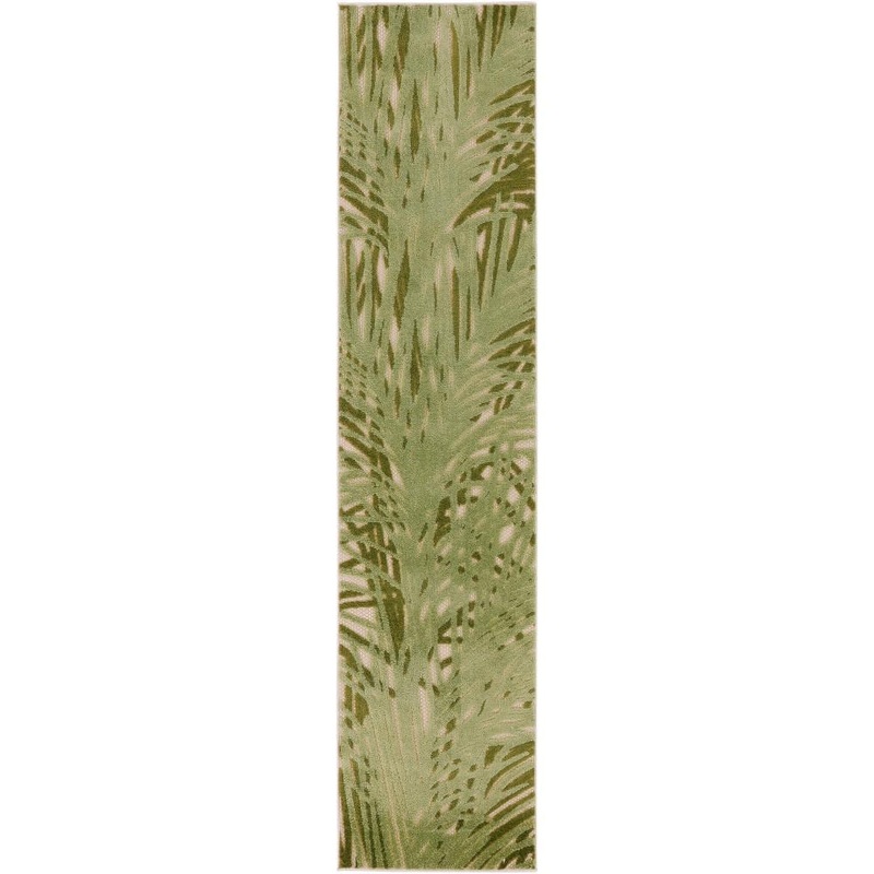 Nourison Aloha Ivory Green 2 ft. x 6 ft. Botanical Contemporary Runner Area Rug 953704