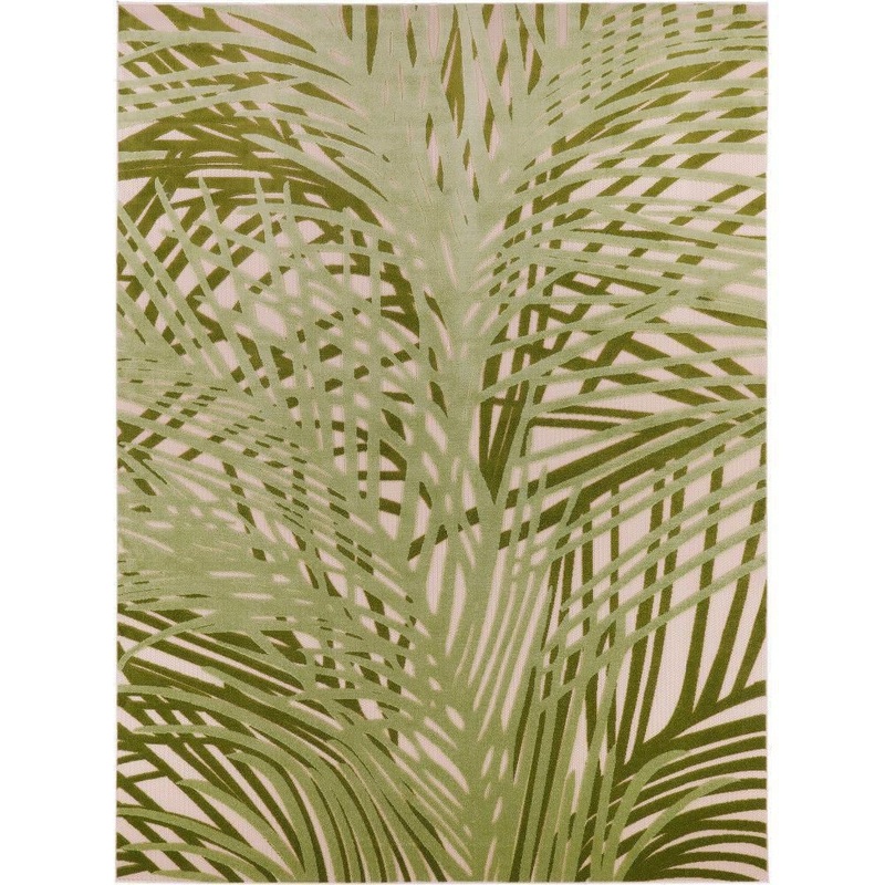 Nourison Aloha Ivory Green 8 ft. x 11 ft. Botanical Contemporary Area Rug 953780
