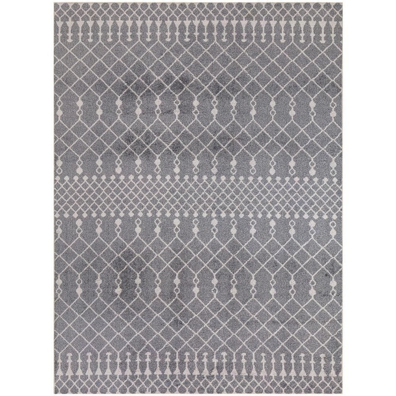 Nourison Astra Machine Washable Denim 5 ft. x 7 ft. Moroccan Transitional Area Rug 989031